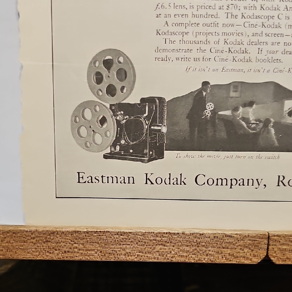 Kodak Motion Picture Camera Advertisement - Black and White - 1926 - Picture 7 of 9